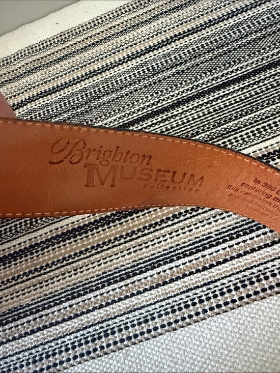 VTG Brighton 1995 Black Leather Women Western Belt MEDIUM Ornate Silver Buckle main image 7